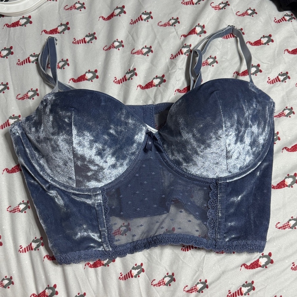 Forever 21 Blue Velvet Bustier